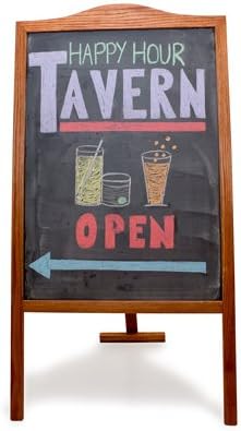 Crestline 311-A Stained Wood Sidewalk Chalkboard Display