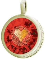 I Love You in 120 Languages Sterling Silver 24k Gold Inscribed Pendant & Necklace in Red