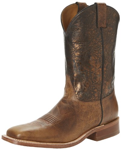 Justin Boots Men's U.S.A. Bent Rail Collection 11" Boot Wide Square Double Stitch Toe Leather Outsole,Tan Daminana Cowhide/Cobre Metallic Cow,11 D US