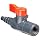 Asahi America Labcock PVC Ball Valve, Inline, Unibody, Lever, 1/4" NPT Female x 3/8" Hose