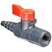 Asahi America Labcock PVC Ball Valve, Inline, Unibody, Lever, 1/4" NPT Female X 3/8" Hose