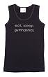 Girls Tank Shirt Black Gymnastics with Crystal Design "Eat, Sleep, Gymnastics"