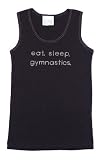 Girls Tank Shirt Black Gymnastics with Crystal Design "Eat, Sleep, Gymnastics"