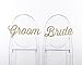 Kate Aspen Gold Glitter Bride and Groom Chair Signs, Chair Backers, Wedding Decoration