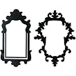 Ornate Frames Silhouette Temporary Removable Wall Stickers, Black