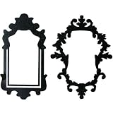 Ornate Frames Black White Silhouette Temporary Removable Wall Stickers