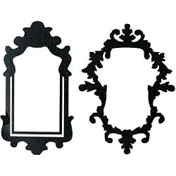 Ornate Frames Silhouette Temporary Removable Wall Stickers, Black
