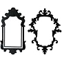 Ornate Frames Silhouette Temporary Removable Wall Stickers, Black