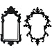 Ornate Frames Silhouette Temporary Removable Wall Stickers, Black