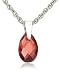 Sterling Silver 8x5mm Pear-Shaped Briolette Garnet Pendant