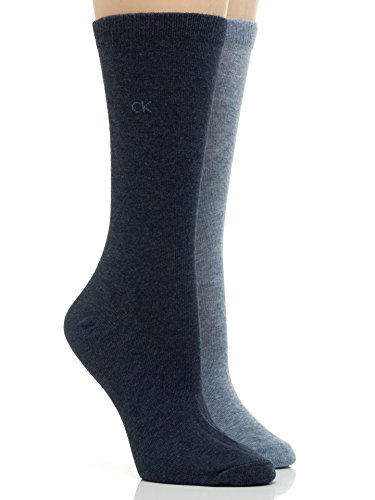 Calvin Klein Women's Signature Flat Knit Crew Socks - 2 Pack