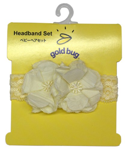 goldbug ツインフラワー&レース ヘアーバンド クリーム ナイロン 91249