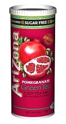 AriZona Sugar Free Pomegranate Green Tea Iced Tea Mix, 2.3-Ounce Tubs in Canister (Pack of 4)