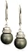 14k White Gold 8-9mm Tahitian Pearl and Diamond (.12cttw) Earrings