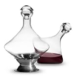 Orbital Wine Decanter with Brushed Stainless Steel Base with Crystal Stopper 60 oz.