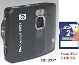 HP PhotoSmart R937 8.0 Megapixel Digital Camera (3x Optical Zoom, 8x Digital Zoom, 3.6 Touch Screen LCD) & 2 GB Dane-Elec Secure Digital (SD) Memory Card Bundle