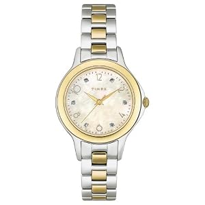 Timex Women's Diamond Accented Two-Tone Stainless Steel Bracelet Watch #T2M579