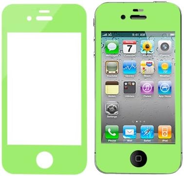 Coolbo Beautiful Phone Tempered Glass Screen Protector for iphone 4 4S (Green)