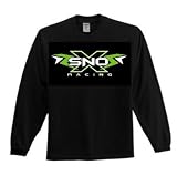 SnoX Racing Long Sleeve Shirt - Black Snowmobile Tee, Green, XL