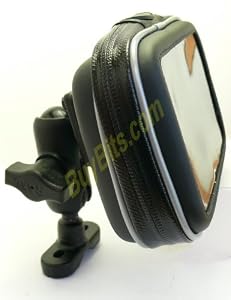 Ram Motorcycle / Bicycle Handlebar Or Rail Mount Ram-b-149z With Arkon Waterproof Case For Tomtom, Garmin, Navman & Other Gps Satnav