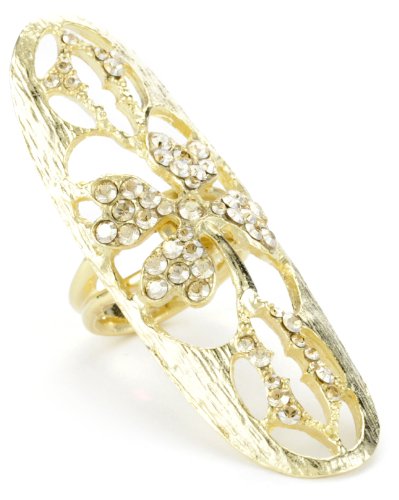 Clara Kasavina Swarovski Crystal Long Finger Ring, Size 7