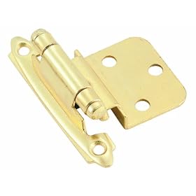 Amerock BP3428-3 Hinge Self-Closing Face Mount Inset Bright Brass, 3/8-Inch