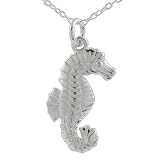Sterling Silver Plain Sea Horse Pendant