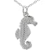 Sterling Silver Plain Sea Horse Pendant