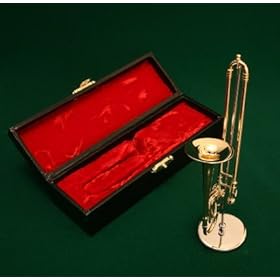 【クリックで詳細表示】■飾り物■ミニチュア楽器 トロンボーン 1/6サイズ