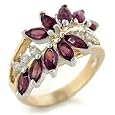 Women`s Classic Line Amethyst Swarovski Crystal Two-Tone Ring, Size: 5-10