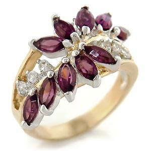 Women's Classic Line Amethyst Swarovski Crystal Two-Tone Ring, Size: 5-10