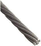 Stainless Steel 304 Uncoated Cable, 1 x 7 Strands, 0.019 OD, 10' Length, 55 lbs Breaking Strength