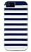 DandyCase 2in1 Hybrid High Impact Hard Navy Blue & White Stripe Pattern + Silicone Case Case Cover For Apple iPhone 5S & iPhone 5 (not 5C) + DandyCase Screen Cleaner