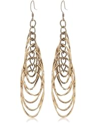 BCBGeneration Gold Plated Multi Hoop Linear Drop Earring, 2.5"