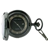 Colibri Pocket Watch Gunmetal Case with Stainless Cable Inlaid Cover PWQ096809