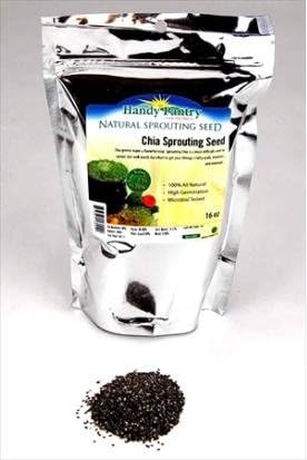 Organic Chia Seeds - 8 Oz - Sprouting Seeds For Growing Sprouts, Microgreens, Chia Pet Refills, Food Storage & More: Black Chia Superfood.