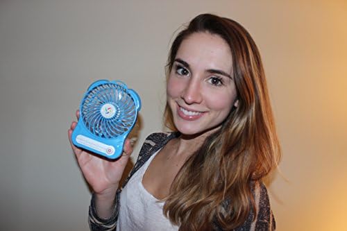 Vokolo USB Mini Fan, Triple Speed, USB Rechargeable Li Battery, up to 8 Hours Continuous Cooling, High Air Flow, Four Great Colors, Lightweight and Portable (Blue)