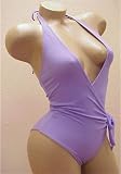 Womens Junior Size Swimwear Sexy New Purple Pinup Bombshell One Piece Swimsuit