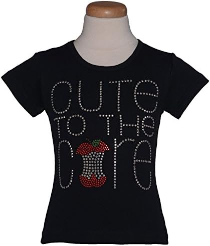 1286 Kids Big Girls Black Cute To The Core Cotton T-shirt 10