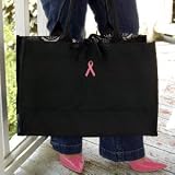 Breast Cancer Damask Fabric Tote Bag