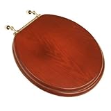 Decorative Round Front Toilet Seat with Brushed Nickel Hinges