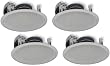 Yamaha Natural Sound Custom Easy-to-install In-Ceiling Flush Mount 2-Way 120 watts Speaker (Set of 4) with 1" Tweeters & 8" Woofer for Large Room or 2 Smaller Rooms