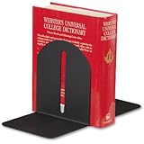 STEELMASTER Fashion Magnetic Bookends, 7 Inch Backs, 1 Pair, 5.9 x 7 x 5 Inches, Black (241017204)