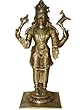 Lord Vishnu Statue Hindu Spiritual Art Brass Sculpture for the Home 8 Inch