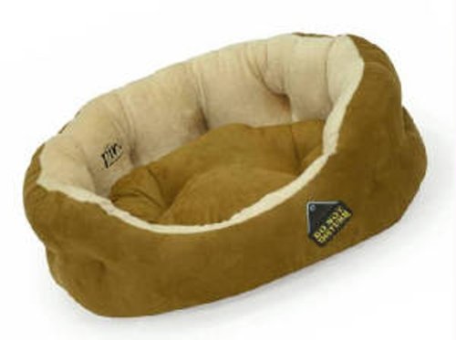 Pinc International Deluxe Brown and Gold Fur Soft Dog Bed, Small