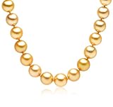 18k Yellow Gold 10-12mm Golden South Sea Pearl Strand w/ Diamond-Accent Clasp