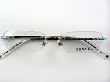 Authentic Chanel 2072 c.308 Silver Teal Rimless 51mm Eyeglasses