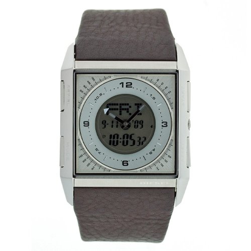 Diesel DZ7100 Brown Leather Strap Stainless Steel Ana-Digi Watch