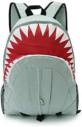 JoyPower Shark School Bag Backpack Rucksack Boys Girls Bookbag (Silver)