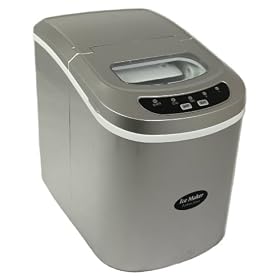 Andrew James Compact Counter Top Ice Maker Machine - New Slimline Model - 15kgs of Ice per 24hrs - No Plumbing Required + FREE ICE CRUSHER